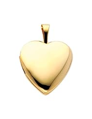 14K Yellow Gold Heart Locket Pendant (0.65" Inches or 16mm)