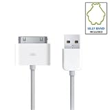 Premium Sync & Charge New USB 2.0 Cable for Apple iPhone 4 4S (White, SmackTom Packaging)