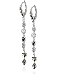 Judith Jack "Frosted Glaze" Sterling Silver Cubic-Zirconia Crystal Linear Drop Earrings