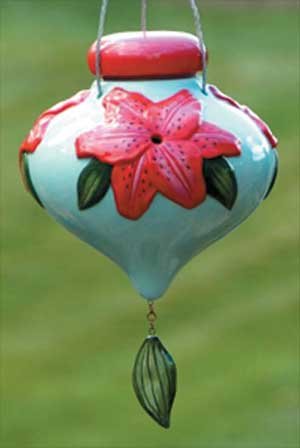 Bird Brain Ceramic LeFleur Hummingbird Feeder
