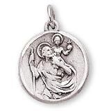 Sterling Silver St Christopher Medal and 18-inch Chain