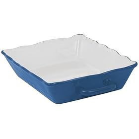 CorningWare Casual Collections Rectangular Baker, Blue and White by World Kitchen