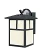 Westinghouse 64830 1-Light Outdoor Downward Wall Sconce, Textured Black with Art Glass