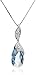 Sterling Silver Blue Briolette with Swarovski Crystals Pendant Necklace, 18