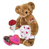 15" Heart Throb Tattoo Teddy Bear With Roses and Small Box of Chocolates