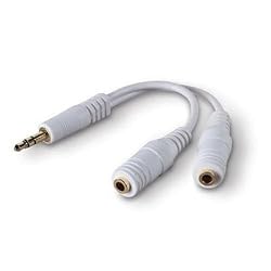 3.5mm White Stereo Headphone Y Splitter Adapter Cable for Apple iPod classic/ iPod nano/ iPod video/ Kindle 2/ Zune Player/ CD/ MP3 Players