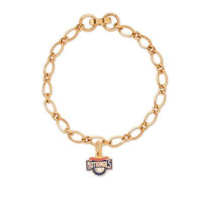 WASHINGTON NATIONALS OFFICIAL LOGO GOLD CHARM BRACELET