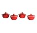 Reco Romertopf Red Covered Soup Bowls, Set of 4