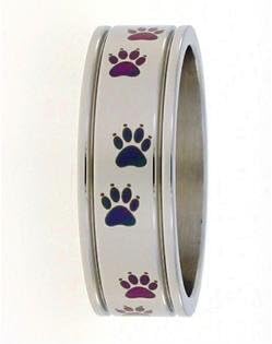 Paw Print Ring In Stainless Steel