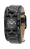 BCBGMAXAZRIA Leather Releve Cuff-strap Black Dial Women's watch #BG6301