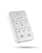 KMC 6-Outle Surge Protector with 2 USB Ports 3.4A, 980 Joule, White
