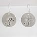 Round Om (aum) Dangle Earrings in Sterling Silver, #8890