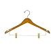 Women's Hardwood Coordinate Hanger with Notches, Clips and Brass Hardware, Light Walnut Finish (Case of 100)