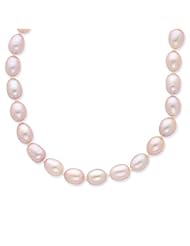 14k Yellow Gold 18in 7.5mm Purple Potato Freshwater Cultured Pearl Necklace
