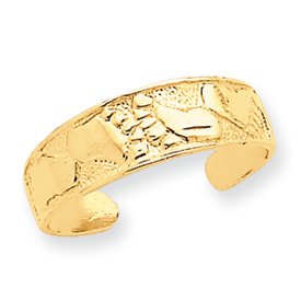 14K Footprints Toe Ring by JewelryWeb