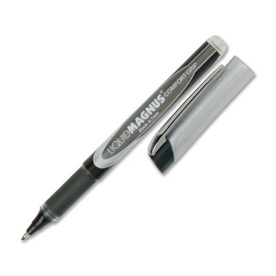 SKILCRAFT 7520-01-587-7791 Fine Point Liquid Magnus Comfort Grip Roller Ball Pen, 0.7mm Size, Black Ink (Pack of 4)