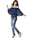 31SNU81p9dL. SL75  Apple Bottoms Plaid Off Da Shoulder Top & Destructed Skinny Jeans, Foxy Wash