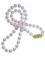 9.5x10mm AAA Quality Double Strand Japanese Akoya saltwater cultured pearl necklace 15" and 16"