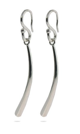 Sterling Silver Elongated Drop Dangle Earrings