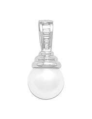 South Sea White Pearl Pendant with Diamonds in 14K White Gold (11-12mm)
