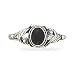 Small Antique-Look Ring with Oval Black Onyx