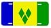Saint St Vincent Grenadines Flag License Plate