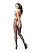 Miss O Seamed Open Crotch Pantyhose -Black-Small / Medium