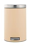 Brabantia Pedal Bin 12litre Almond with Brilliant Steel Lid