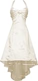 Satin Halter Dress Prom Bridesmaid Holiday Junior Plus Size, Medium, Ivory