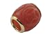 Red Jade Carved Barrel Pendant, 14k Gold
