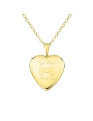 Sterling silver and 14k gold Heart Shaped Locket w/ Bone "My Best Friend" Necklace
