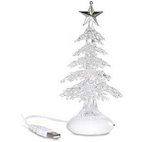 USB 7 Colour changing/flashing Glowing USB Crystal Christmas Tree