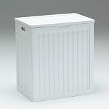 Contemporary Country Wood Hamper (White) (24″H x 18.5″W x 13″D)