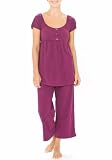 La Leche League Intimates 2-Piece Maternity Short Sleeve Pajama Set Loungewear