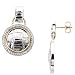 Sterling Silver and 14K Yellow Gold Diamond Earrings
