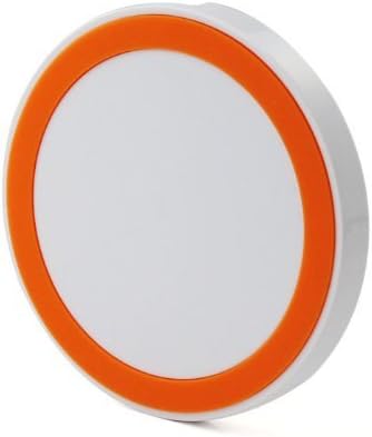 Geerkercity® Small Qi Enabled Wireless Charger Inductive Charging Pad Station for All Qi Standard Compatible Devices Including Nokia, Google, Nexus, LG, HTC Smartphones and iPhone 5s 4s 6 6Plus Samsung Galaxy S5 S4 S3 NOTE 2 NOTE 3 NOTE 4 with Receivers (AC Adapter Excluded. Micro USB Cable Included) (Orange)