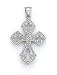 14k White Gothic Style Cross Pendant
