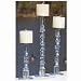 Clear/Silver Pillar Candle Holder