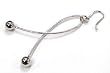 Sterling Silver Dangling Sphere Earrings (Rhodium Plated)