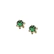 14K Yellow Gold 4 MM Emerald Teen Earring Studs