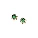 14K Yellow Gold 4 MM Emerald Teen Earring Studs