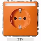 Merten MEG2302-4002 SCHUKO-Steckd. f. Sonderstromkr. m. Schriftf., BRS, StK, ZSV, orange, Sys. Fl.