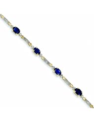 5.6 Carat 14K Gold Diamond and Sapphire Bracelet