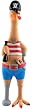 Ruffin' It Captain Jack Rubber Chicken Squeak Toy - Large 16-inch