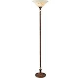 Royce Lighting Birmingham Collection Floor Lamp, British Bronze Finish and Stone Alabaster Glass