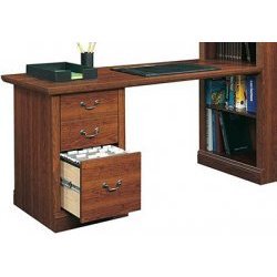 Planked Cherry Library Desk (Planked Cherry) (29"h x 58.75"w x 23.5"d)