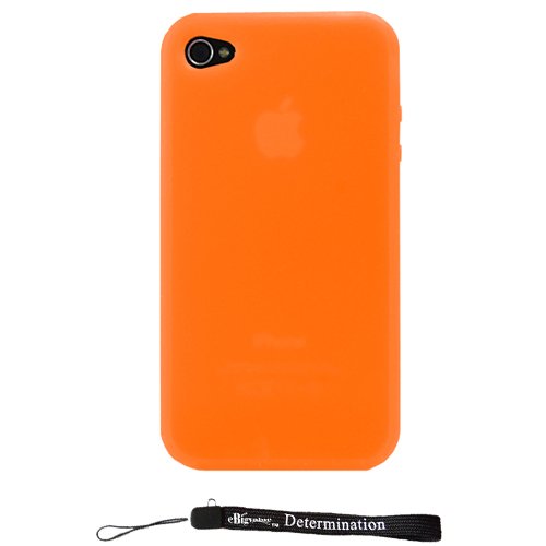Orange Smooth Durable Protective Silicone Skin Cover Case for New Apple iPhone 4 ( 4th Generation 16GB 32GB - AT&T and Verizon)