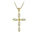 18k Gold Plated Sterling Silver Created-Opal Five-Stone Cross Pendant with Rolo Chain, 18