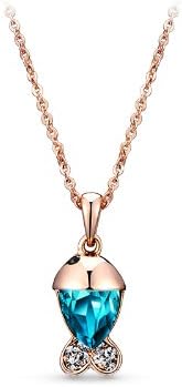 T400 Swarovski Elements Crystal Necklace Female Korean Fashion Lovely Miss Mermaid