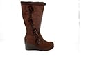 IMAGE OF Enly-Suede Wedge Boot (Lisa-C) Brown-6